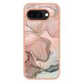 Google Pixel 9a Marble Pattern Galvanoitu TPU-Suojakotelo - Pinkki