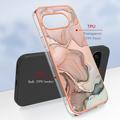 Google Pixel 9a Marble Pattern Galvanoitu TPU-Suojakotelo - Pinkki