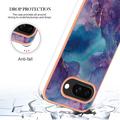 Google Pixel 9a Marble Pattern Galvanoitu TPU-Suojakotelo - Violetti / Sininen