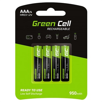 Green Cell HR03 Ladattavat AAA Paristot - 950mAh - 1x4
