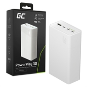 Green Cell PowerPlay 30 -pikalatausakku 30000mAh - valkoinen