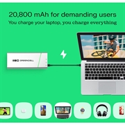 Green Cell PowerPlay Pro 20800mAh -varavirtalähde 65W - hopea