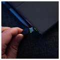 Green Cell Ray Nopea USB-C Kaapeli LED-Valolla - 1.2m