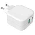 GreyLime 38W PD & QC seinälaturi - USB-C, USB-A - Valkoinen