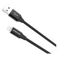 GreyLime Punottu USB-A / Lightning-kaapeli - MFi-sertifioitu - 1m - musta