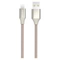 GreyLime Punottu USB-A / Lightning-kaapeli - MFi-sertifioitu - 2m - Beige