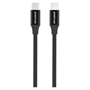 GreyLime Letitetty USB-C / USB-C Kaapeli - 1m - Musta