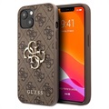 Guess 4G Big Metal Logo iPhone 13 Hybridikotelo - Ruskea