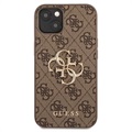 Guess 4G Big Metal Logo iPhone 13 Hybridikotelo - Ruskea