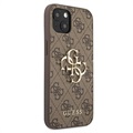 Guess 4G Big Metal Logo iPhone 13 Hybridikotelo - Ruskea