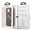 Guess 4G Big Metal Logo iPhone 13 Hybridikotelo - Ruskea