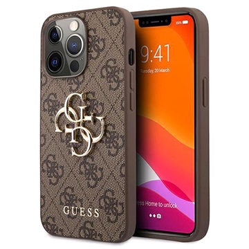 Guess 4G Big Metal Logo iPhone 13 Pro Hybridikotelo - Ruskea