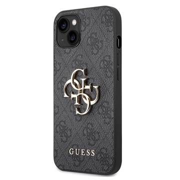 Guess 4G Big Metal Logo iPhone 14 Hybridikotelo - Musta