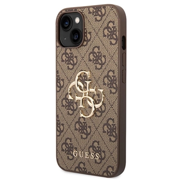 Guess 4G Big Metal Logo iPhone 14 Plus Hybridikotelo - Ruskea