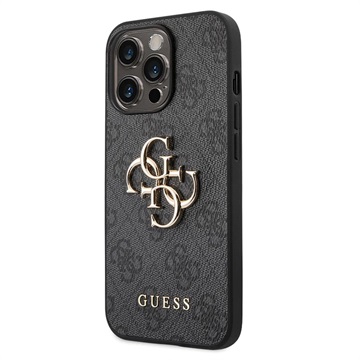 Guess 4G Big Metal Logo iPhone 14 Pro Max Hybridikotelo - Musta