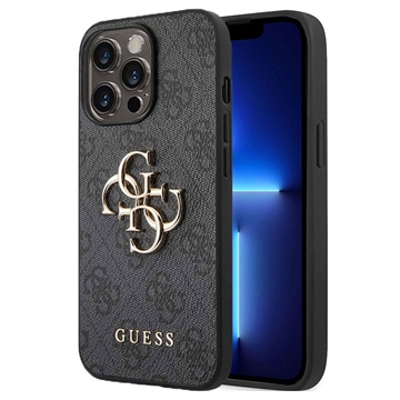 Guess 4G Big Metal Logo iPhone 14 Pro Hybridikotelo - Harmaa