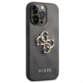 Guess 4G Big Metal Logo iPhone 14 Pro Hybridikotelo - Harmaa