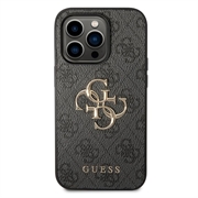 iPhone 15 Pro Guess 4G Big Metal Logo Hybridikotelo - Harmaa