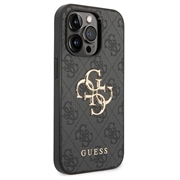 iPhone 15 Pro Guess 4G Big Metal Logo Hybridikotelo - Harmaa