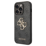 iPhone 15 Pro Guess 4G Big Metal Logo Hybridikotelo - Harmaa