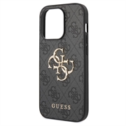 iPhone 15 Pro Guess 4G Big Metal Logo Hybridikotelo - Harmaa