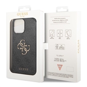 iPhone 15 Pro Guess 4G Big Metal Logo Hybridikotelo - Harmaa