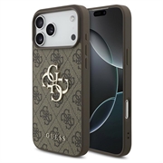 iPhone 18 Pro Guess 4G Big Metal Logo Hybridikotelo - Ruskea