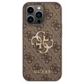 Guess 4G Big Metal Logo iPhone 14 Pro Hybridikotelo - Ruskea