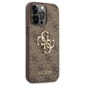 Guess 4G Big Metal Logo iPhone 14 Pro Hybridikotelo - Ruskea