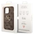 Guess 4G Big Metal Logo iPhone 14 Pro Hybridikotelo - Ruskea