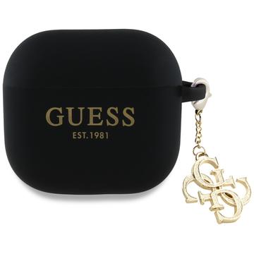 AirPods 4 Guess 4G Charm silikonikotelo - Musta