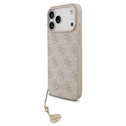iPhone 17 Pro Max Guess 4G Charm Hybridikotelo - MagSafe-yhteensopiva - vaaleanpunainen
