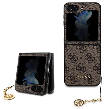 Samsung Galaxy Z Flip5 Guess 4G Charms Collection Hybridikotelo - Ruskea