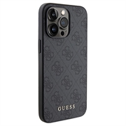 iPhone 15 Pro Guess 4G Metal Gold Logo Hybridikotelo - Harmaa