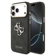 iPhone 18 Pro Max Guess 4G Metal Logo Gold Frame Kotelo - musta