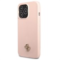 Guess 4G Metal Logo iPhone 13 Pro Max Silikonikotelo - Pinkki