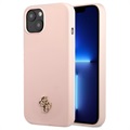 Guess 4G Metal Logo iPhone 13 Mini Silikonikotelo - Pinkki