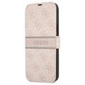 Guess 4G Printed Stripe iPhone 13 Pro Max Läppäkotelo (Avoin pakkaus - Tyydyttävä) - Pinkki