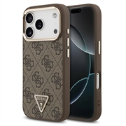 iPhone 18 Pro Max Guess 4G Strass Triangle Logo Gold Frame MagSafe-kotelo - ruskea