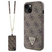 iPhone 15 Guess 4G Strass Triangle Metal Logo Kotelo jossa Crossbody Hihna