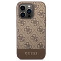 Guess 4G Stripe iPhone 14 Pro Hybridikotelo -Ruskea
