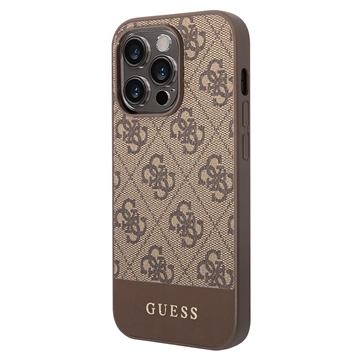 Guess 4G Stripe iPhone 14 Pro Max Hybridikotelo - Ruskea