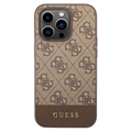 Guess 4G Stripe iPhone 14 Pro Max Hybridikotelo - Ruskea