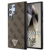 Samsung Galaxy S24 Ultra Guess 4G Triangle Logo Kotelo - Ruskea
