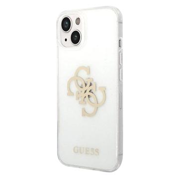 Guess Glitter 4G Big Logo iPhone 14 Plus Hybridikotelo - Läpinäkyvä