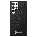Guess Glitter Flakes Metal Logo Samsung Galaxy S23 Ultra 5G Hybridikotelo - Musta
