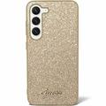 Samsung Galaxy S24 Guess Glitter Flakes Metal Logo Hybridikotelo - Kulta