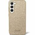 Samsung Galaxy S24+ Guess Glitter Flakes Metal Logo Hybridikotelo - Kulta