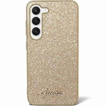 Samsung Galaxy S24+ Guess Glitter Flakes Metal Logo Hybridikotelo - Kulta