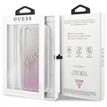 Guess Glitter Gradient Script Samsung Galaxy S21+ 5G Kotelo - Pinkki